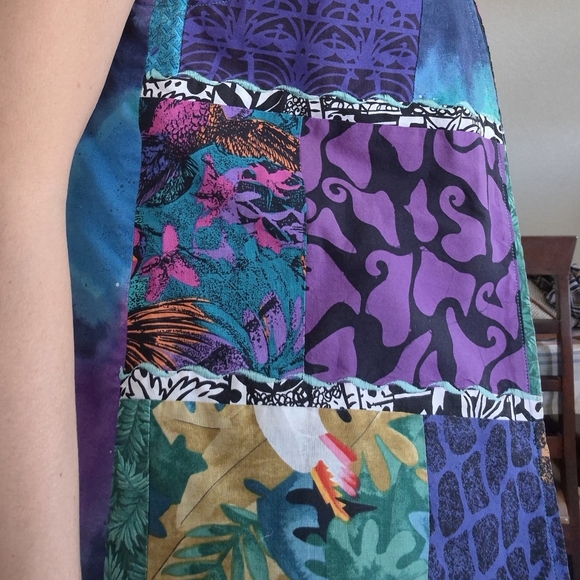 Vtg. Parrot head floral Vest Sz Medium - Picture 13 of 16